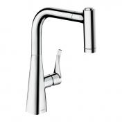 Hansgrohe Metris M71 220 kkkenarmatur m/udtrksbruser - Krom