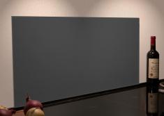 Firkantet stænkplade til køkken - 80 x 40 cm - Mat grå glas