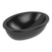 V&B Loop&Friends 56 håndvask t/underlimning - Med overløb - Ebony - Ceramic+