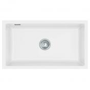Lavabo Mera 80 U porcelnskkkenvask - Mat hvid m/krom aflb