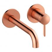 Damixa Iris hndvaskarmatur til indbygning m/Koldstart - 180 mm - Brstet kobber