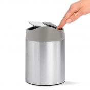 Simplehuman mini affaldsspand m/vippelg - Brstet stl