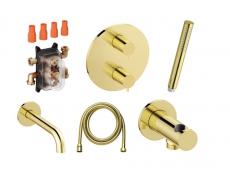 Damixa Silhouet komplet indbygningspakke til badekar – Poleret messing