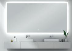 Mie firkantet spejl m/integreret LED lys, touch og backlight - 100 cm Mie firkantet spejl m/integreret LED lys, touch og backlight - 100 cm