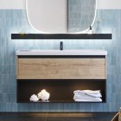 Dansani Luna Classic 120 mbelst m/Larghetto vask og integrerede greb - Natur eg/sort