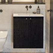 Dansani Luna Urban 60 møbelsæt m/Mini Minore vask og låger - Sort eg