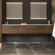 Dansani Luna Urban 240 møbelsæt m/Minore dobbeltvask og skuffer - Brun eg