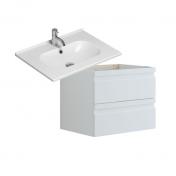 Dansani Luna Urban 60 møbelsæt m/Kantate vask og integrerede greb - Hvid mat