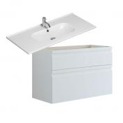 Dansani Luna Urban 100 møbelsæt m/Kantate vask og integrerede greb - Høj - Hvid mat