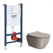 GSI Pura Tortora 50 toiletpakke inkl. sde m. softclose, cisterne og hvid betjening