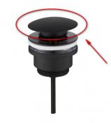 Cass�e top til push-up bundventil - Mat sort