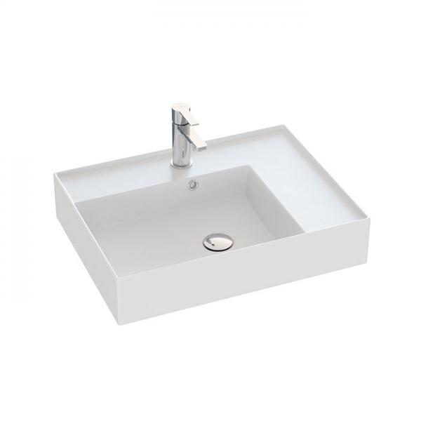 Dansani Luna Azym 61 asymmetrisk håndvask t/møbel - Venstre - 1 hanehul