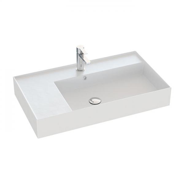 Dansani Luna Azym 81 asymmetrisk håndvask t/møbel - Højre - 1 hanehul Dansani Luna Azym 81 asymmetrisk håndvask t/møbel - Højre - 1 hanehul