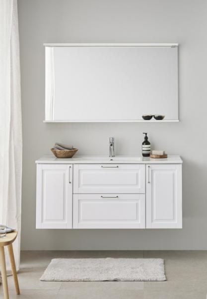 Hafa Grace 120 møbelsæt m/vask - Mat hvid ramme Hafa Grace 120 møbelsæt m/vask - Mat hvid ramme