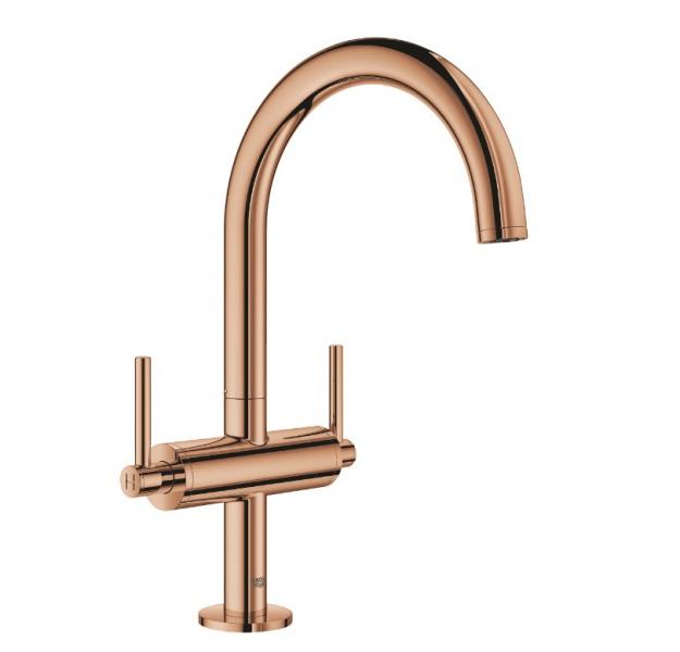 Grohe Atrio New h&aring;ndvaskarmatur m/ pop-up bundventil - Poleret warm sunset