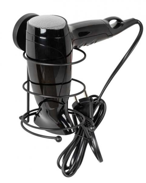 Wenko holder til føntørrer - Mat sort - Skruefri Wenko holder til føntørrer - Mat sort - Skruefri