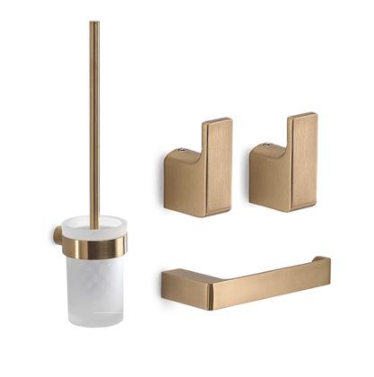 Hefe Piren sæt af badtilbehør - Børstet messing Hefe Piren sæt af badtilbehør - Børstet messing