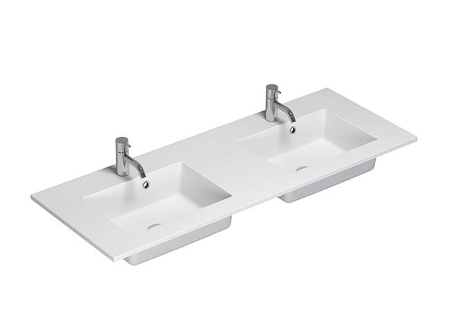 Dansani Minore dobbeltvask på specialmål 220-240 cm - Hvid mat