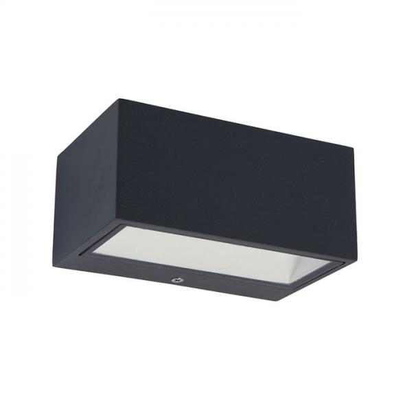 Lutec Architectural udendørslampe til væg 14 x 6,5 cm - 3000 K - Mørk grå Lutec Architectural udendørslampe til væg 14 x 6,5 cm - 3000 K - Mørk grå