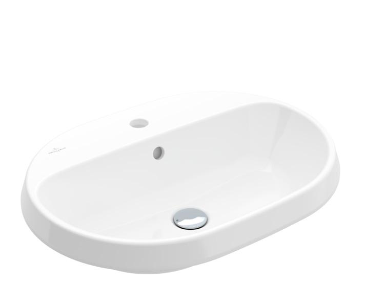 V&B Architectura 60 håndvask t/nedfældning - 1/3 hanehuller V&B Architectura 60 håndvask t/nedfældning - 1/3 hanehuller