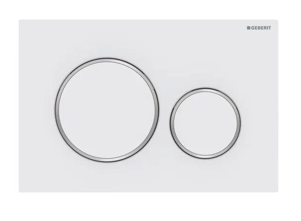 Geberit Sigma 20 Round betjeningsplade easy-to-clean-belagt - Mat hvid/krom
