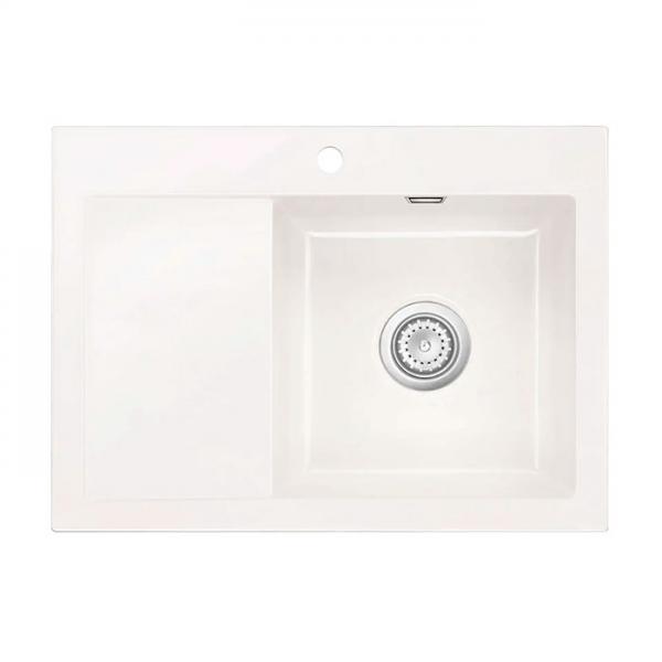 Lavabo Mera 70 porcelænskøkkenvask - Vask til højre/krom afløb Lavabo Mera 70 porcelænskøkkenvask - Vask til højre/krom afløb