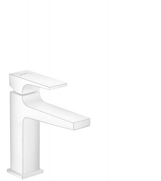Hansgrohe Metropol 110 armatur m/push-open bundventil - Mat hvid Hansgrohe Metropol 110 armatur m/push-open bundventil - Mat hvid