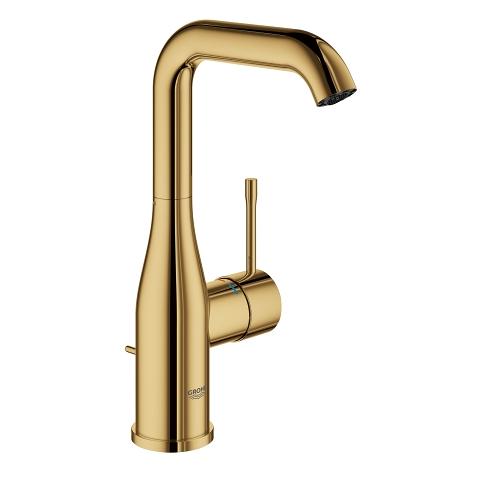 Grohe Essence New L h&aring;ndvaskarmatur m/bundventil og svingtud - Poleret cool sunrise