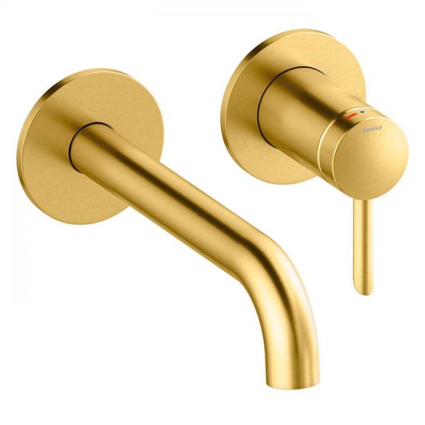 Damixa Iris håndvaskarmatur til indbygning m/Koldstart - 180 mm - Børstet messing