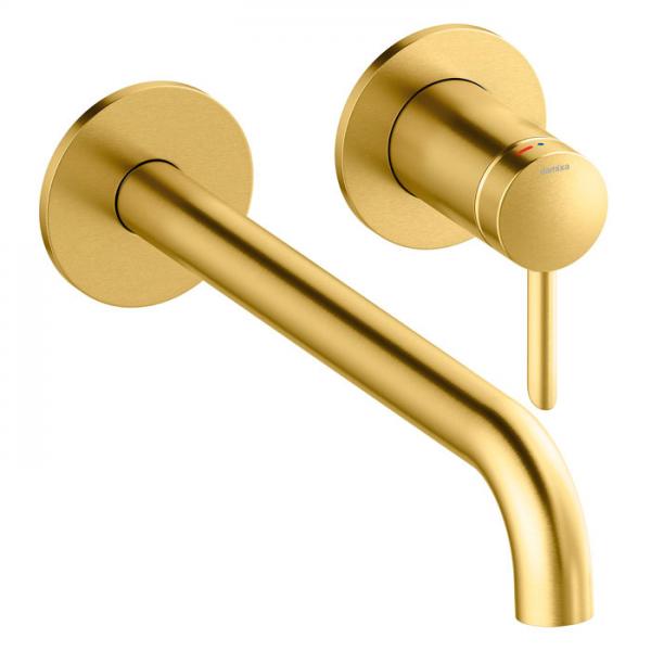 Damixa Iris håndvaskarmatur til indbygning m/Koldstart - 250 mm - Børstet messing