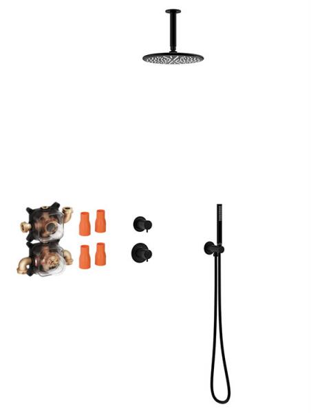 Damixa Silhouet DS 2 komplet brusesystem til indbygning - Mat sort Damixa Silhouet DS 2 komplet brusesystem til indbygning - Mat sort