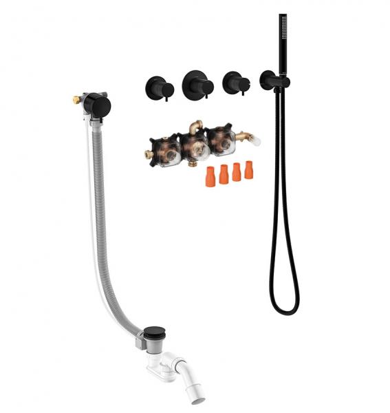 Damixa Silhouet BS 1 komplet badekararmatur til indbygning - Mat sort Damixa Silhouet BS 1 komplet badekararmatur til indbygning - Mat sort