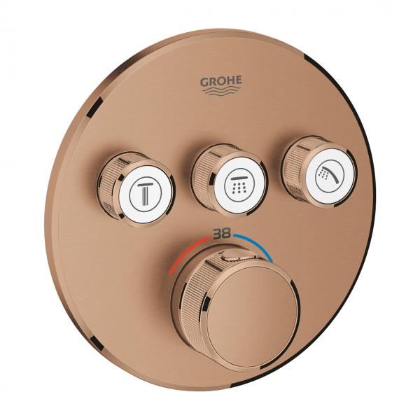 Grohe SmartControl indbygningsarmatur med 3 udtag - B&oslash;rstet warm sunset