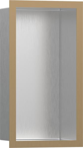 Hansgrohe XtraStoris indbygget hylde med designramme 300x150 - Børstet bronze/Børstet rustfrit stål