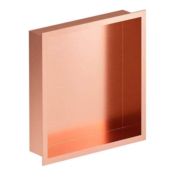 Damixa Zen badeværelseshylde til indbygning - Firkantet - Børstet kobber Damixa Zen badeværelseshylde til indbygning - Firkantet - Børstet kobber