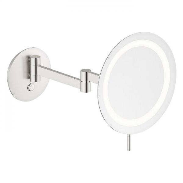 Damixa Zen make-up spejl m/lys og 5x forstørrelse - Steel