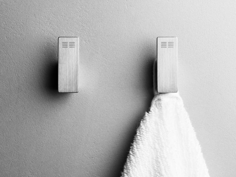 Unidrain ReFrame håndklædekrog 2 stk. - Børstet stål Unidrain ReFrame håndklædekrog 2 stk. - Børstet stål