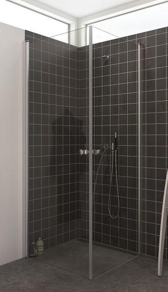 Dansani Match A+A brusehjørne - 80x90 cm - Klar glas/matkrom Dansani Match A+A brusehjørne - 80x90 cm - Klar glas/matkrom