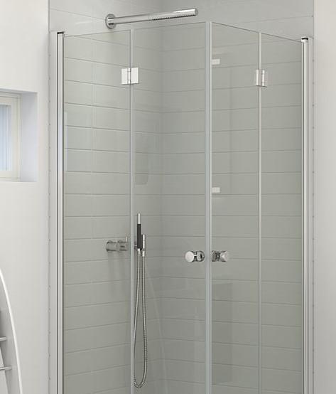 Dansani Match B+B bruseniche m/foldedøre - 70x70 cm - Klar glas/mat krom Dansani Match B+B bruseniche m/foldedøre - 70x70 cm - Klar glas/mat krom