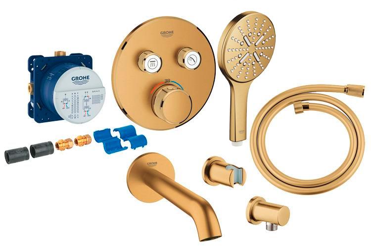 Grohe komplet indbygningspakke til badekar inkl/termostat og SmartActive - Børstet Cool Sunrise Grohe komplet indbygningspakke til badekar inkl/termostat og SmartActive - Børstet Cool Sunrise