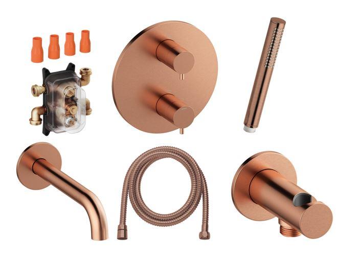 Damixa Silhouet komplet indbygningspakke til badekar – Børstet kobber Damixa Silhouet komplet indbygningspakke til badekar – Børstet kobber