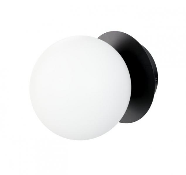 Cassøe Muro væglampe - Hvidt glas/sort base