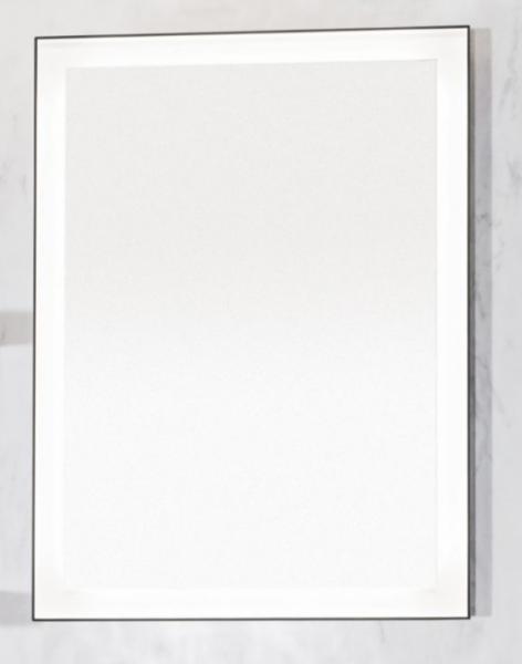 Cassøe Pisa spejl med LEDlys og sort ramme - 60x80 (vendbart)