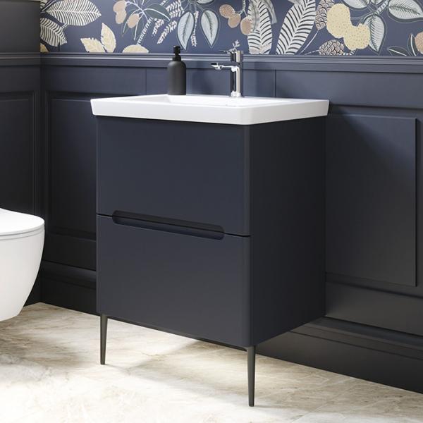 Dansani Luna Vintage 60 møbelsæt m/Larghetto vask, skuffer og integrerede greb - Valgfri farve