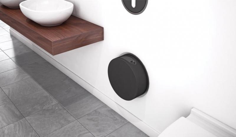 Vola påbygget affaldsbeholder med sort låg - Krom Vola påbygget affaldsbeholder med sort låg - Krom