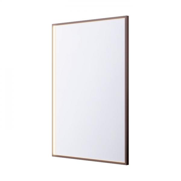 Cassøe Siena firkantet spejl m/LED lys - 60x80 cm - Mat bronze