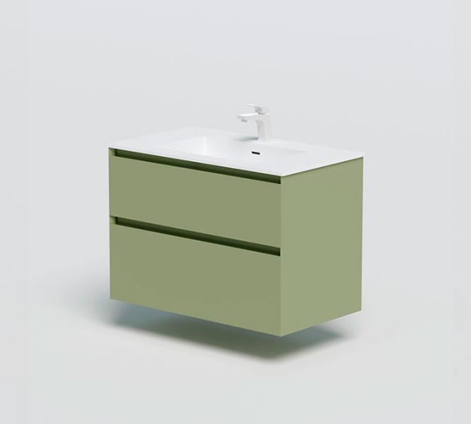 Strømberg Lux 80 vaskeskab m/2 skuffer - Olive grøn Strømberg Lux 80 vaskeskab m/2 skuffer - Olive grøn