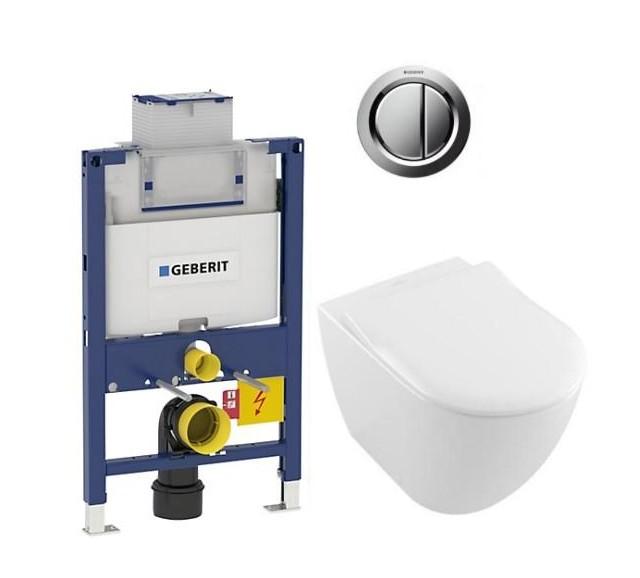 Villeroy & Boch 2.0 RIMless og C+ toiletpakke inkl. s&aelig;de m/soft-close, lav cisterne og krom betjening