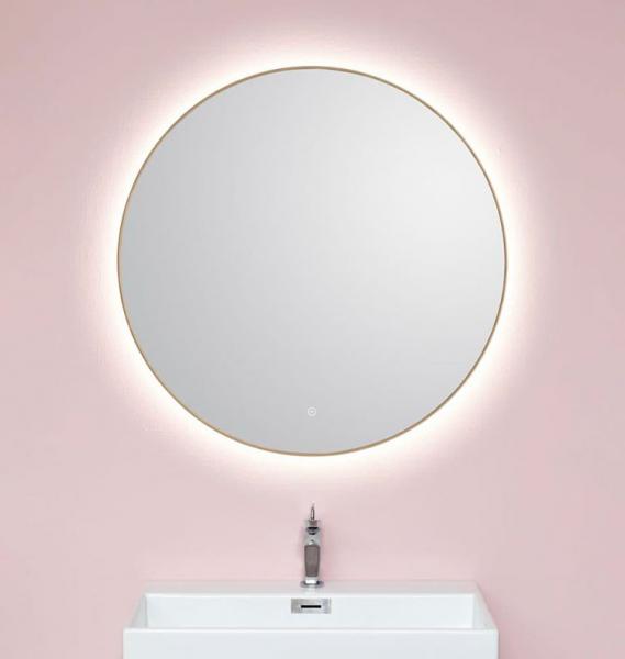 Cassøe Toscana spejl m/messing ramme, backlight og varme Ø90