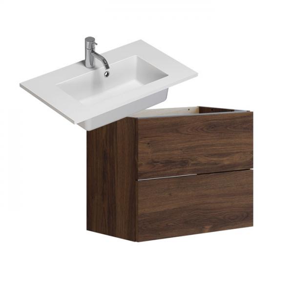 Dansani Luna Urban 60 mini møbelsæt m/Mini Minore vask og skuffer - Brun eg Dansani Luna Urban 60 mini møbelsæt m/Mini Minore vask og skuffer - Brun eg